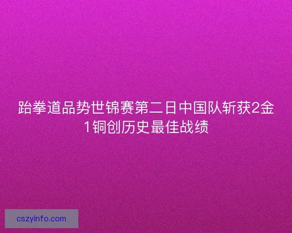 跆拳道品势世锦赛第二日中国队斩获2金1铜创历史最佳战绩 跆拳道品势世锦赛第二日中国队斩获2金1铜创历史最佳战绩