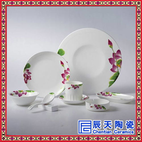 西餐厅摆台餐具定制 景德镇制陶瓷餐具酒店个性餐具加logo